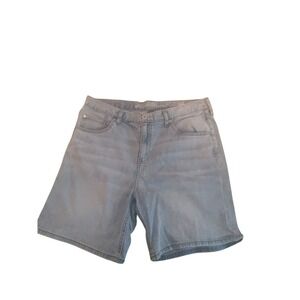 Eddie Bauer Womens Boyfriend Mid Rise Denim Shorts Light Wash Blue Size 10